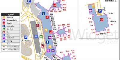Mapa milan aireportu eta tren geltokietan