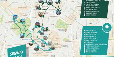 Milan walking tour mapa