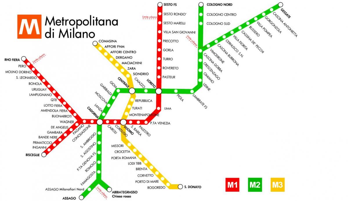 metroa mapa milano