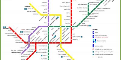Milano mapa metro